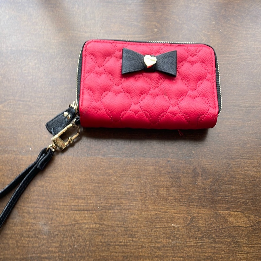 Betsey Johnson wallet red with black